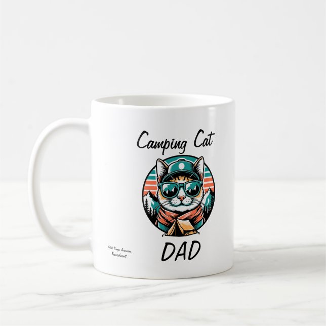 Caneca De Café  Cute Cat Sunglasses Personalize (Esquerda)