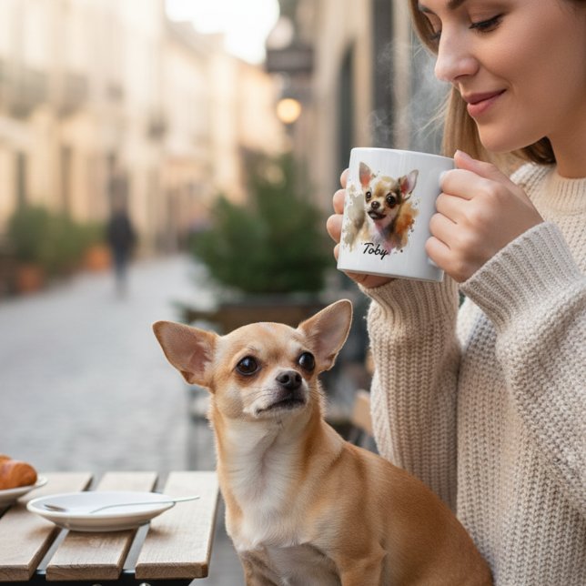 Caneca De Café Cute Chihuahua Personalizado (Criador carregado)