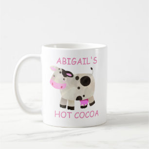Caneca De Café Cute Chocolate Quente Vaca Rosa Preto Branco