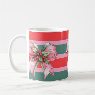 Caneca De Café Cute Christmas Bows Holiday