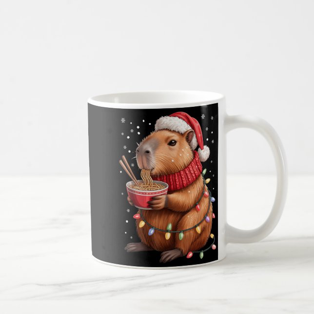 Caneca De Café Cute Christmas Capybara With Ramen Bowl Holiday Te (Direita)