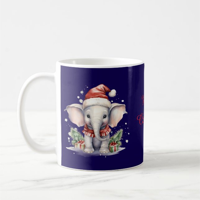 Caneca De Café Cute Christmas Elephant (Esquerda)