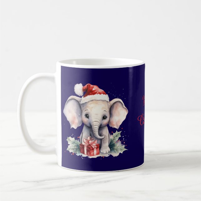 Caneca De Café Cute Christmas Elephant (Esquerda)