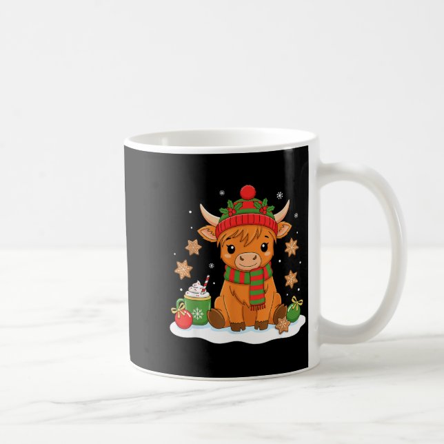 Caneca De Café Cute Christmas Highland Cow Lover Xmas Women Farm  (Direita)