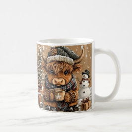 Caneca De Café Cute Christmas Highland Cow Mug – Cozy Winter Mug