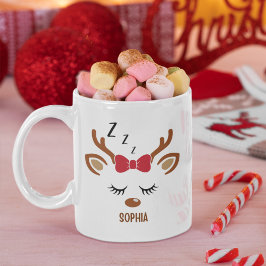 Caneca De Café Cute Christmas reindeer face