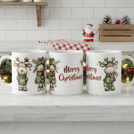 Caneca De Café Cute christmas reindeers