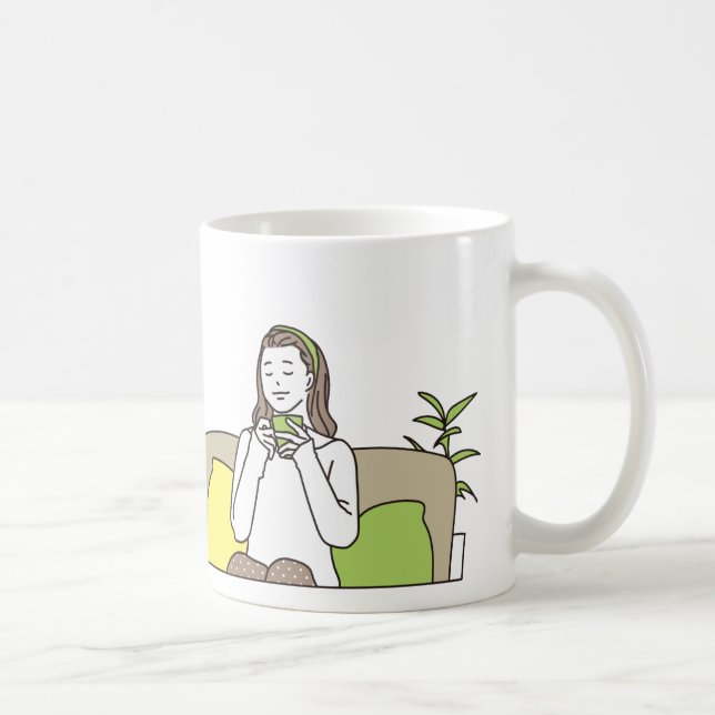 Caneca De Café Cute Coffee Lover Quote Illustration (Direita)