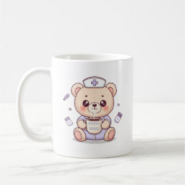 Caneca De Café Cute Coffee-Loving Nurse Teddy Bear 