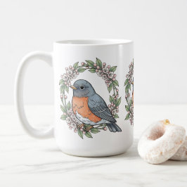 Caneca De Café Cute Connecticut Bird With Mountain Laurel
