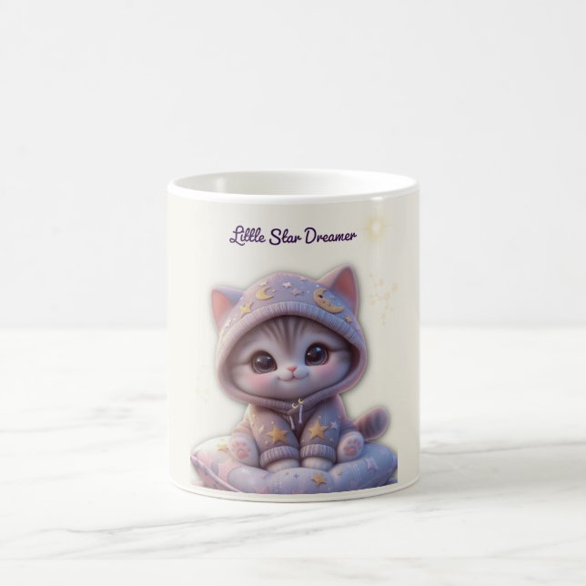 Caneca De Café Cute Cosmic Cat Mug – Pastel Galaxy Kitten (Centro)