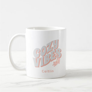 Caneca De Café Cute Cozy Vibe Pastel Rosa