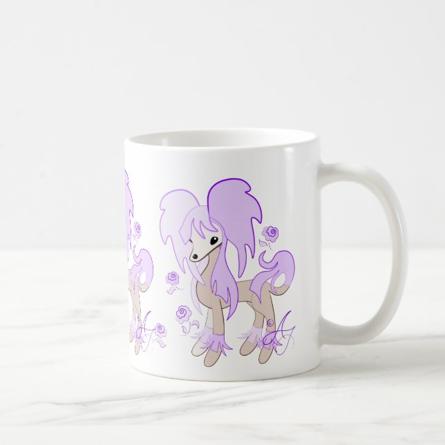 Caneca De Café Cute Crista Chinesa Lavanda (Direita)