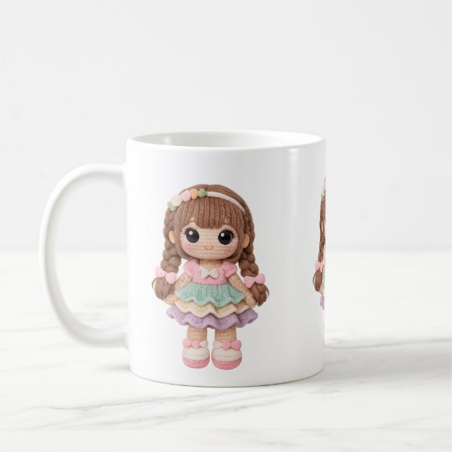 Caneca De Café Cute Crochet Graphic Tee Gift for Crochet Lovers (Esquerda)