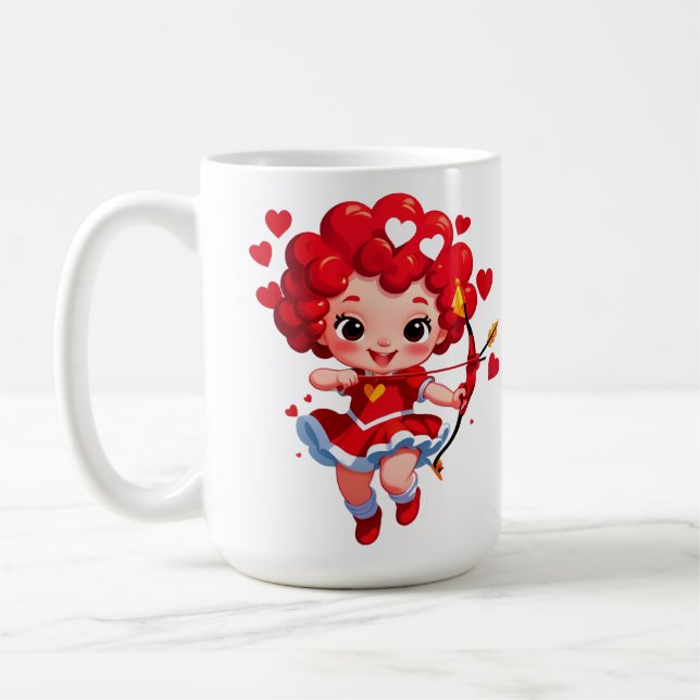 Caneca De Café Cute Cupid Com Arco E Flecha (Esquerda)
