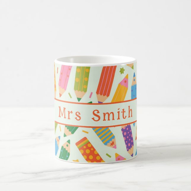 Caneca De Café Cute Customizable Pencil Print (Centro)