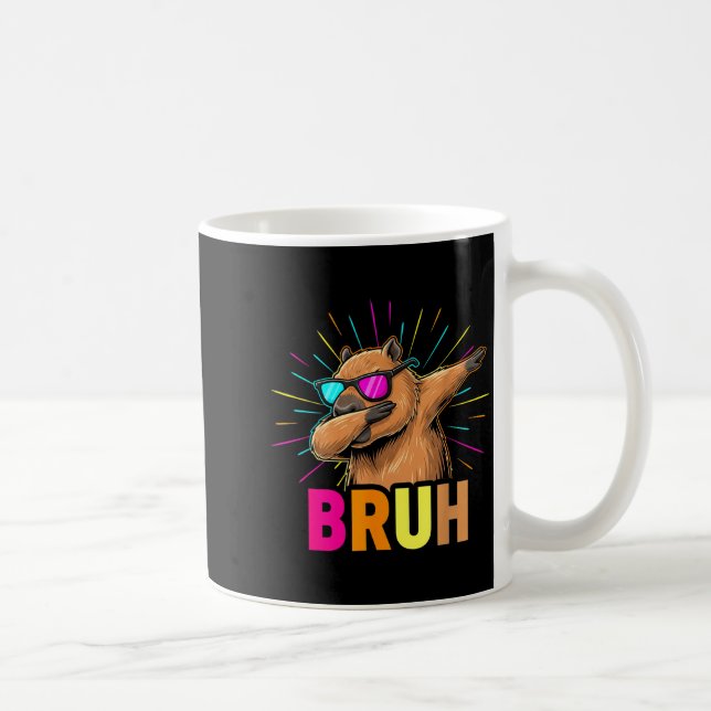 Caneca De Café Cute Dabbing Capybara Funny Animal Meme Capy Lover (Direita)