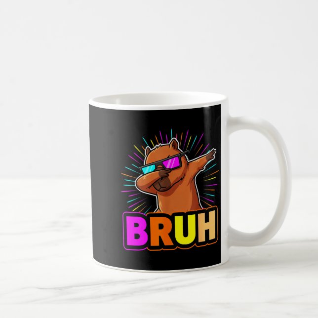 Caneca De Café Cute Dabbing Capybara Funny Animal Meme Capy Lover (Direita)