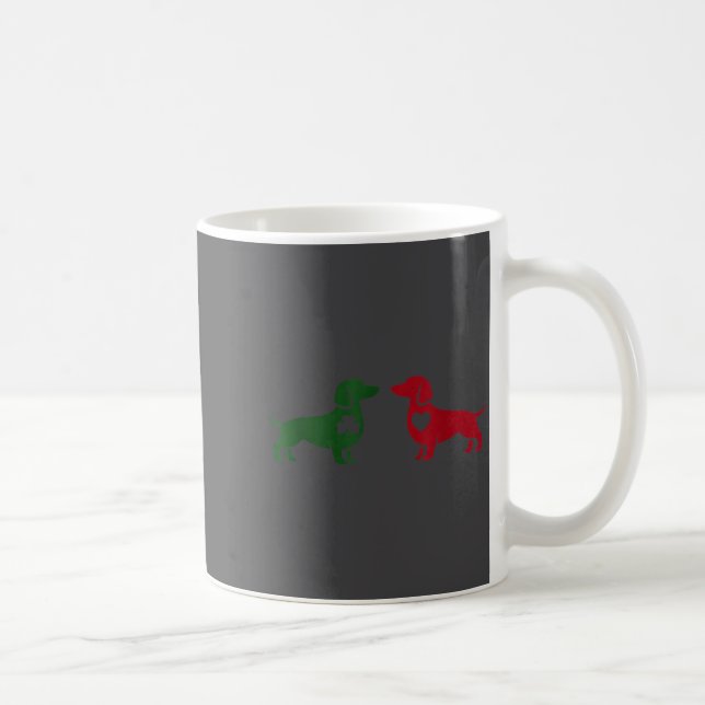 Caneca De Café Cute Dachshund Valentines Patrick's Day Lover Dog  (Direita)