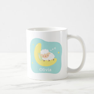 Caneca De Café Cute Dormindo Pequeno Cordeiro na Lua