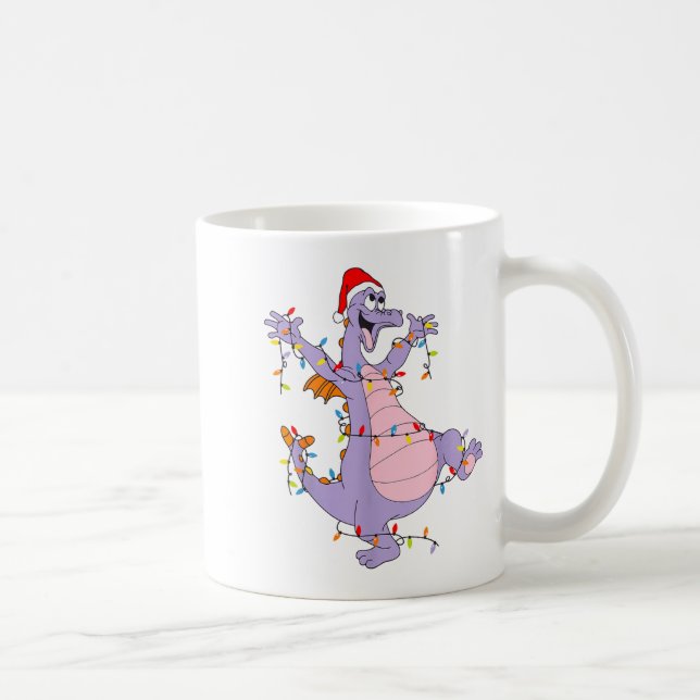 Caneca De Café Cute Dragon Christmas Lights Santa Hat Animal Men  (Direita)