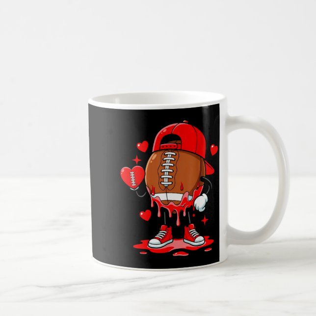 Caneca De Café Cute Dripng Football Lover Heart Valentines Day Bo (Direita)