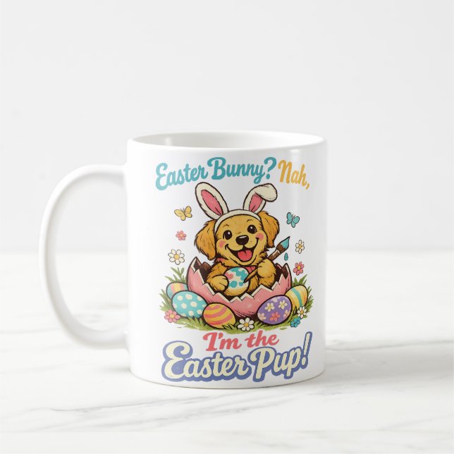 Caneca De Café Cute Easter Bunny Ears Animal Lover Design (Esquerda)