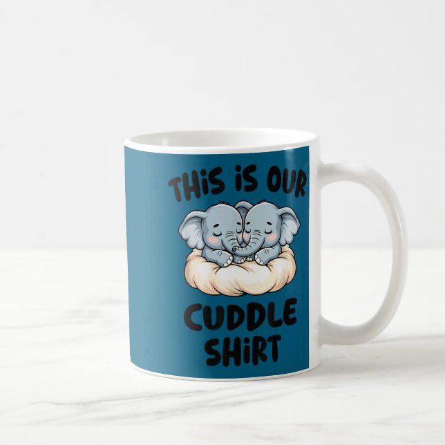 Caneca De Café Cute Elephant Couple This Is Our Cuddle  (Direita)