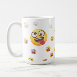 Caneca De Café Cute Emoji Divertido Com a Língua Para Fora