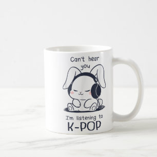 Caneca De Café Cute Engraçado Coelho não te ouve, sou Listeni