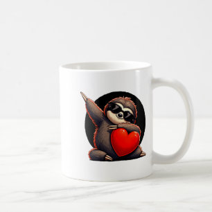 Caneca De Café Cute Engraçado Sloth Legal Coração Dia dos Namorad