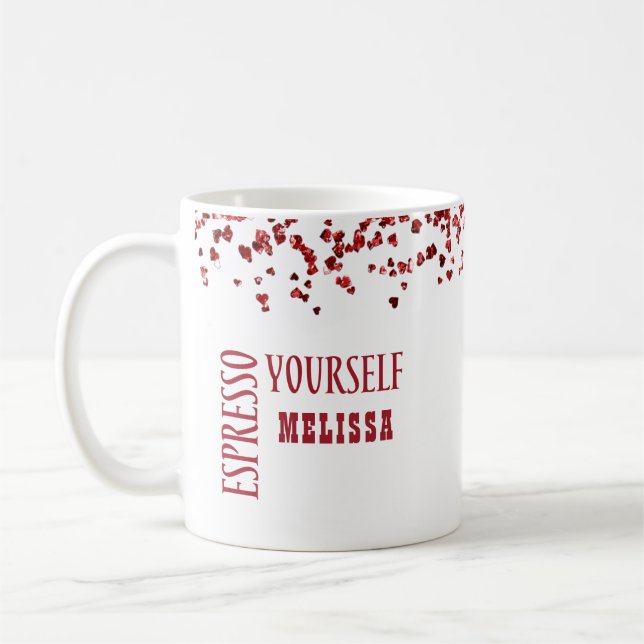 Caneca De Café Cute Espresso a Si Mesmo Vermelho Grande e Negrito (Esquerda)