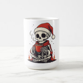 Caneca De Café Cute Esqueleto Gótico Papai Noel Cacau - Camiseta 