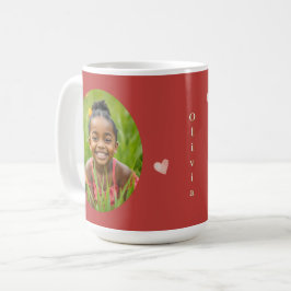 Caneca De Café Cute Feriado Rosa Coração Pintado à Mão