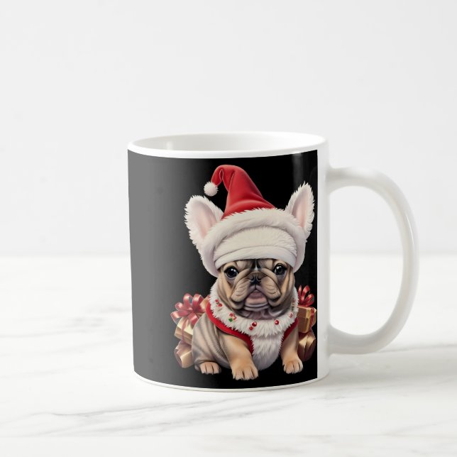 Caneca De Café Cute French Bulldog Santa Hat Merry Christmas T Sh (Direita)