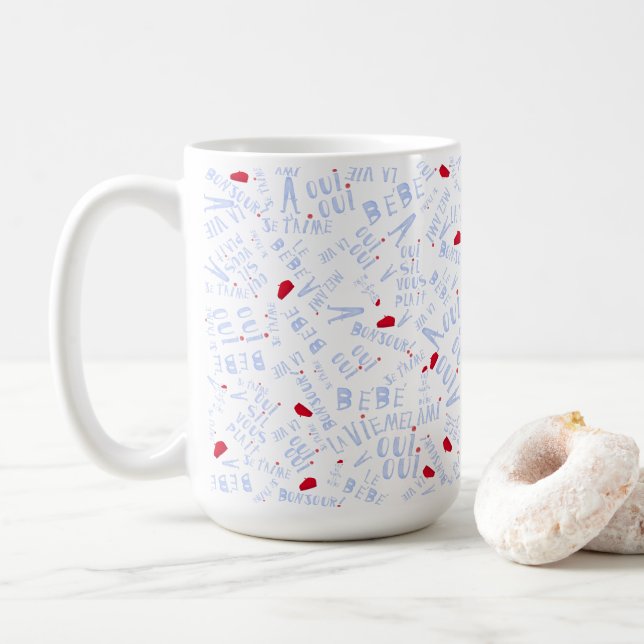 Caneca De Café Cute French Oui Oui Bonjour (Com Donut)