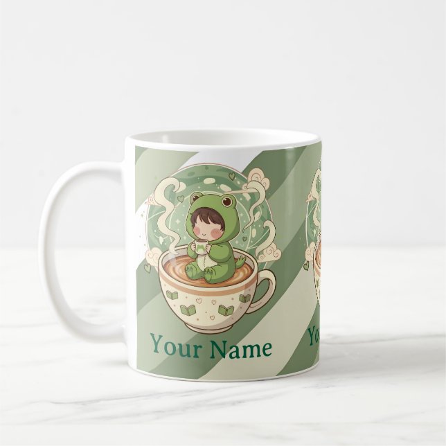 Caneca De Café Cute Frog Coffee Lover Mug (Esquerda)
