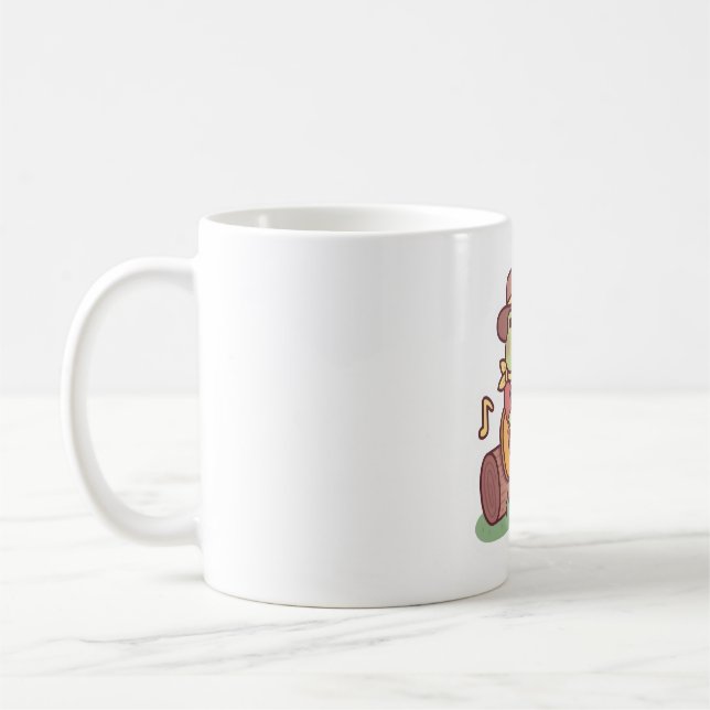 Caneca De Café Cute Frog With Cowboy Hat and Guitar (Esquerda)