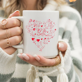 Caneca De Café Cute & Funny Valentine Goose Heart