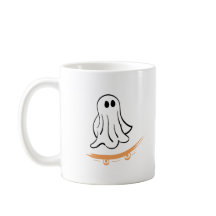 Cute ghost on skateboard