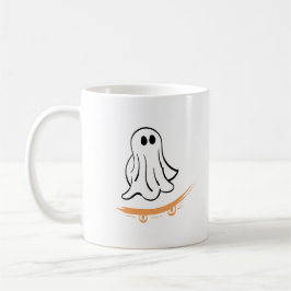 Caneca De Café Cute ghost on skateboard