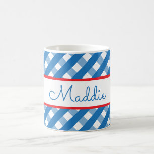 Caneca De Café Cute Gingham Personalizado Mug