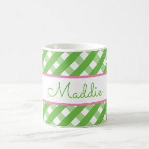 Caneca De Café Cute Gingham Personalizado Mug