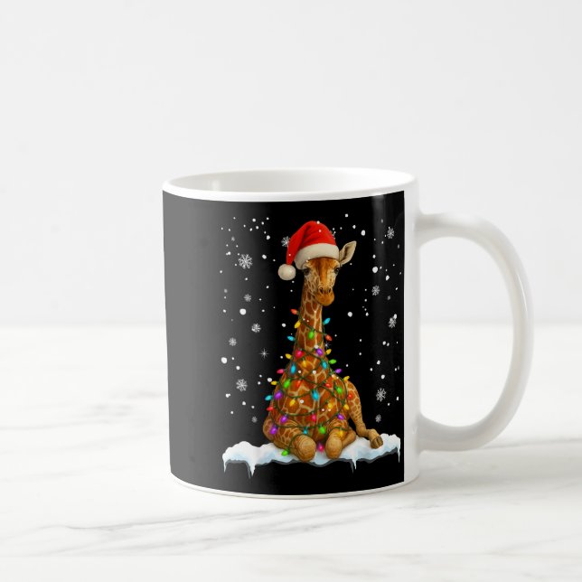 Caneca De Café Cute Giraffe Christmas Light Funny Giraffe Lover X (Direita)