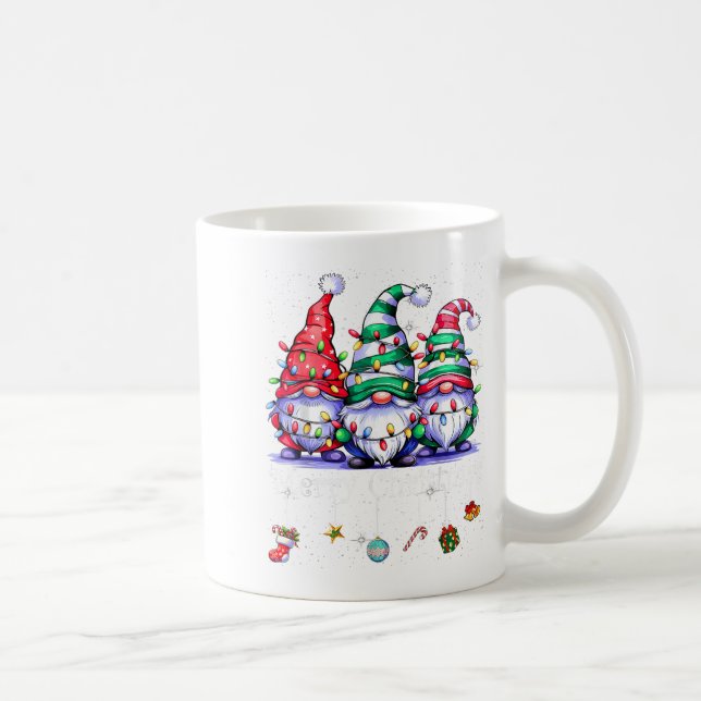 Caneca De Café Cute Gnomes Merry Christmas Light Family Gnome Xma (Direita)