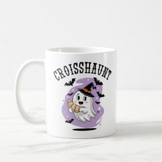 Caneca De Café Cute Halloween Ghost Croissant Haunting