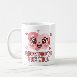 Caneca De Café Cute Heart Character Love You To The Moon