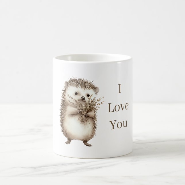 Caneca De Café Cute Hedgehog I love you (Centro)