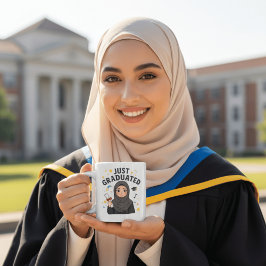 Caneca De Café Cute Hijab Graduation Girl Just Graduated 