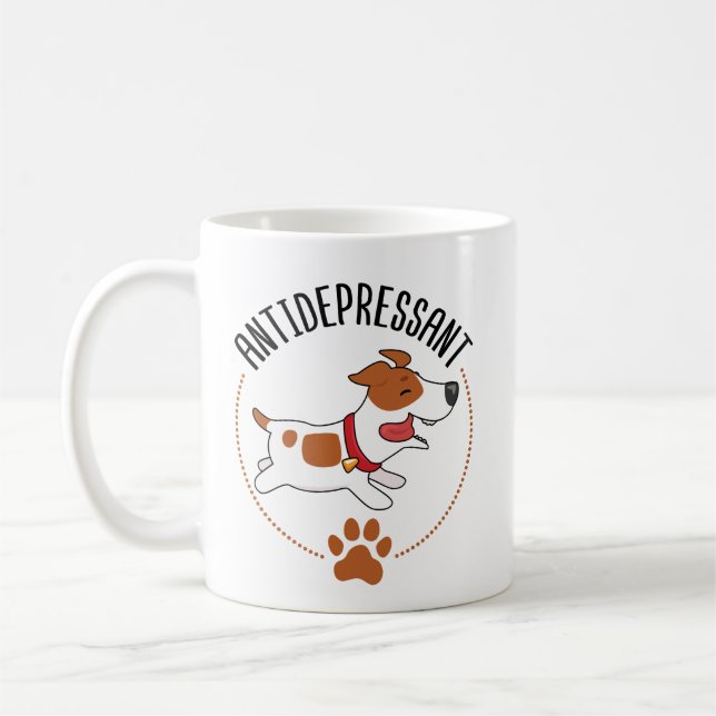 Caneca De Café Cute Jack Russell Cachorro Antidepressivo (Esquerda)